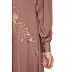 Front Open cuff sleeves  Embroidery Abaya - Rose Golden
